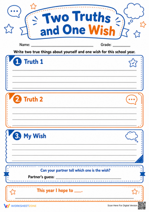 Two Truths and One Wish | Essential Grade 3-8 Icebreaker
