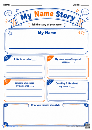My Name Story Worksheet | Grade 3-5 Essential