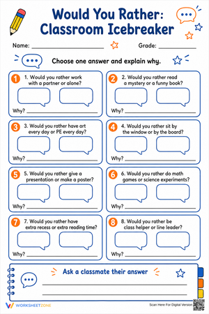 Essential Would You Rather Icebreaker | Grades 3-8