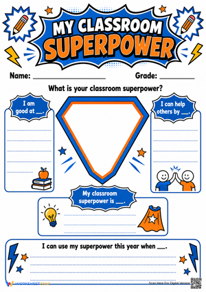My Classroom Superpower Worksheet | Essential Grade 1-4