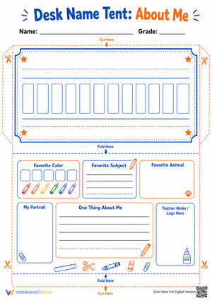 Desk Name Tent: About Me | Essential K-5 Printable