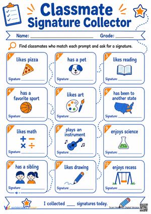 Classmate Signature Collector | Essential Grade 3-5