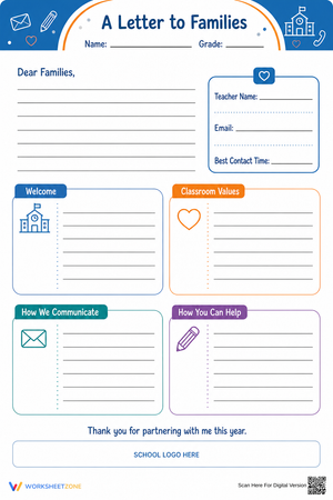 Essential Letter to Families Template | Grade K-5 Ready