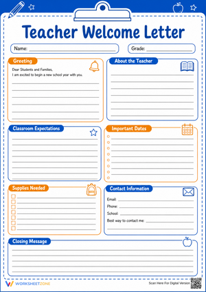 Essential Teacher Welcome Letter | Grade K-6 Printable