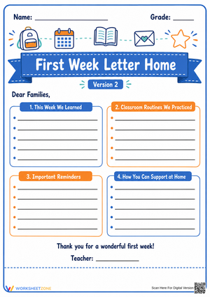First Week Letter Home Template | Essential Teacher Guide