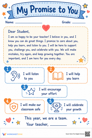 Essential Teacher Promise Letter | Grade 2-6 Printable
