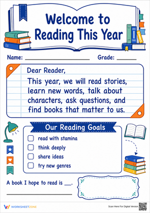 Essential Reading Goals Worksheet | Grade 3-5 Ready