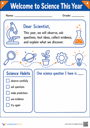 Welcome to Science Worksheet | Grade 3-6 Essential