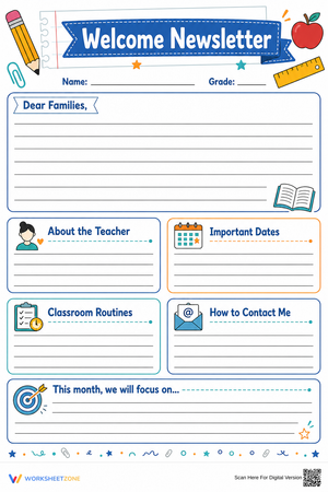 Printable Welcome Newsletter | Grade K-5 Essential