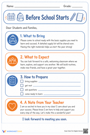 Essential Before School Starts Teacher Letter | Grade K-5