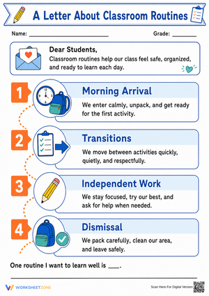 Essential Classroom Routines Letter | Grades 2-5