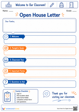Essential Open House Letter Template | Grade K-5 Ready