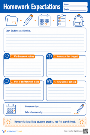Homework Expectations Template | Essential Grade 3-6 Guide