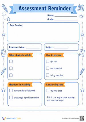 Assessment Reminder Letter | Grade 3 Essential
