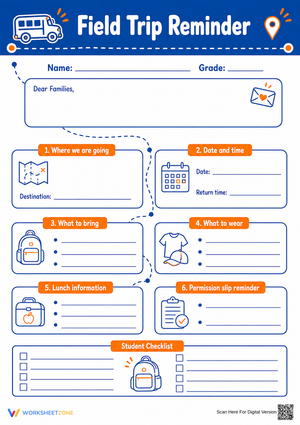 Field Trip Reminder Template | Essential Teacher Tool