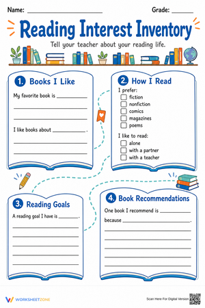 Reading Interest Inventory | Essential Grade 2-6 Guide