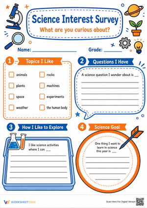Science Interest Survey | Grade 3-6 Printable