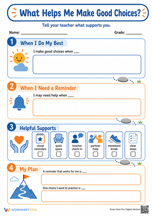 Essential Behavior Reflection Worksheet | Grades 2-5