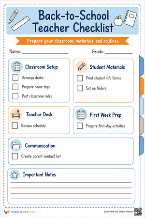 Back-to-School Teacher Checklist | Essential Planner