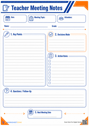 Printable Teacher Meeting Notes | Essential Planning Guide