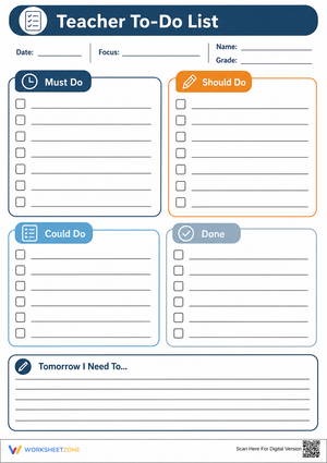 Printable Teacher To-Do List | Essential Daily Planner
