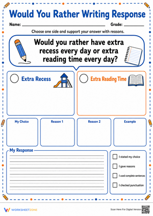 Opinion Writing Worksheet | Grade 4 Essential