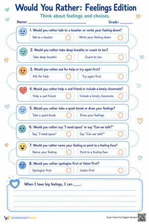 Printable SEL Worksheet: Feelings Edition | Grades 2-5
