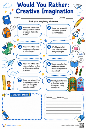 Creative Imagination Would You Rather | Grade 3 Printable