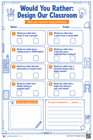 Classroom Design Worksheet | Grade 4 Essential