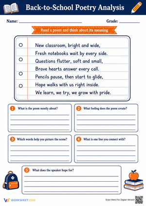 Back-to-School Poetry Analysis | Grade 3 Essential