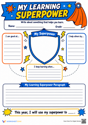My Learning Superpower Worksheet | Grade 3 Essential
