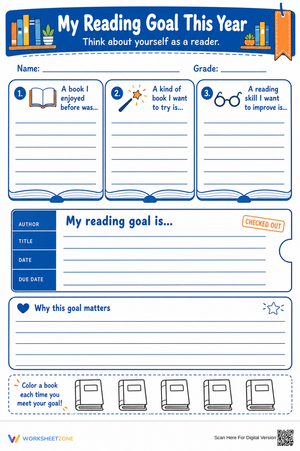 My Reading Goal Worksheet | Grade 3 Printable