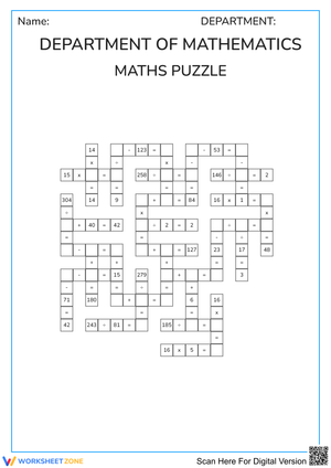 Printable Math Cross-Number Puzzle | Grade 3 Ready