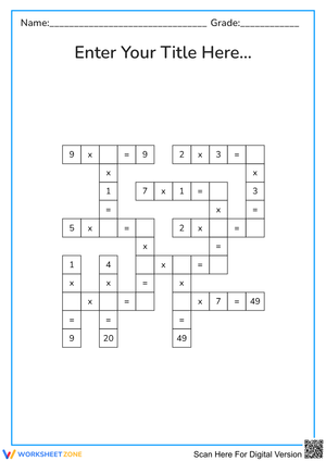Math crossword