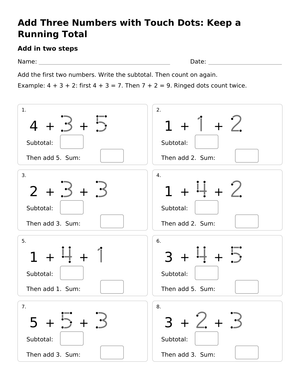 Add Three Numbers Worksheet | Grade 1 Ready