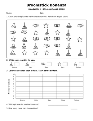 Broomstick Bonanza Printable | Grade 1 Math