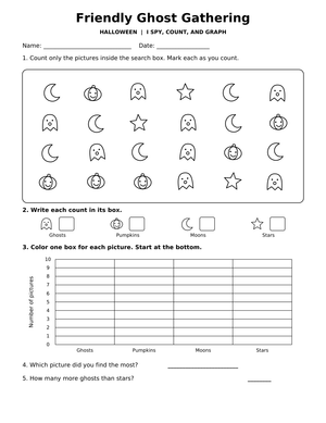 Grade 1 Halloween Graphing — Printable No-Prep Worksheet