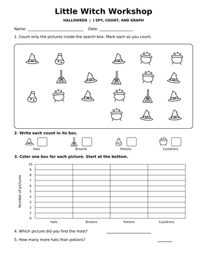 Grade 1 Halloween Graphing — Printable No-Prep Worksheet