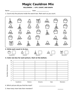 Printable Grade 1 Halloween Graphing Worksheet