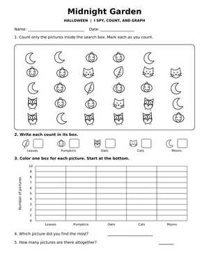 Grade 1 Halloween Graphing — Printable No-Prep Worksheet