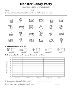 Grade 1 Halloween Graphing — Printable No-Prep Worksheet