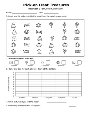 Trick-or-Treat Math: Printable Grade 1 Worksheet