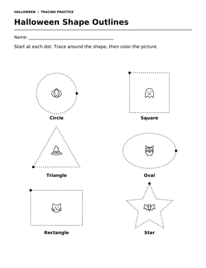 Halloween Shape Outlines — Printable Kindergarten Math