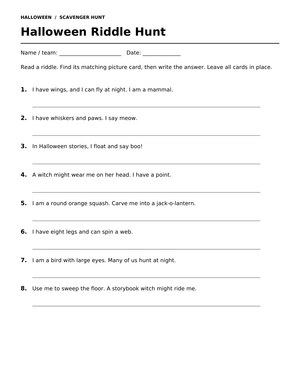 Halloween Riddles Worksheet | Printable Grade 2 ELA