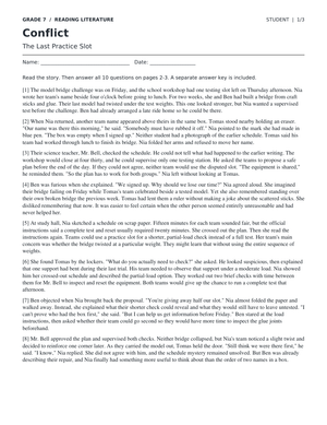 Printable Literary Conflict Worksheet | Grade 7 ELA