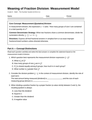 Essential Fraction Division Worksheet | Grade 6 Math