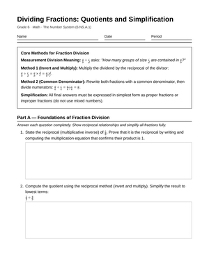 Essential Fraction Division Worksheet | Grade 6 Math