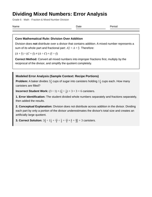 Proven Mixed Number Division Worksheet | Grade 6 Math
