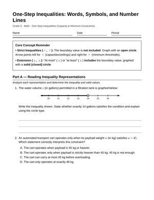 Essential Inequalities & Graphs Worksheet | Grade 6 Math
