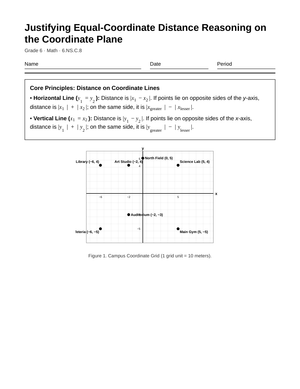 Essential Coordinate Distance Worksheet | Grade 6 Math